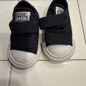 Converse Kids Black and White Velcro Chuck Taylor Sneakers